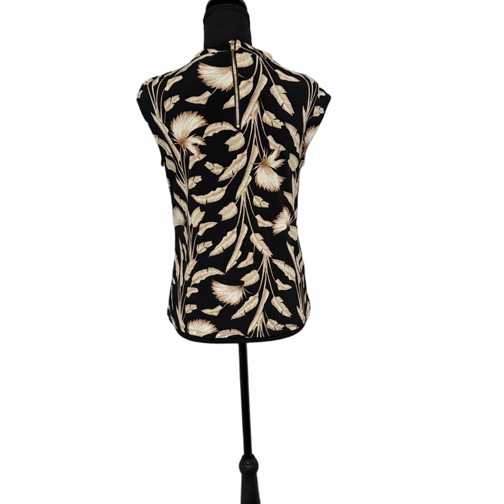 Liz Claiborne Floral Black and Cream Women's Top - Picture 2 of 7